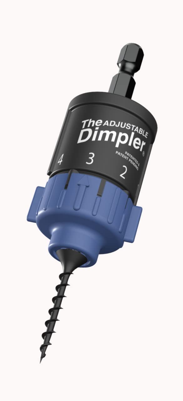 Adjustable DIMPLER® Drywall Bit - Magnetic Screw Holder for Electric & Impact Drills - Convert to Drywall & Deck Screw Gun - Ideal for Home Renovation & Construction Projects