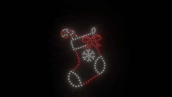 200 Drones for Christmas Stocking Animation - Perfect for Holiday Light Shows, Events & Festive Displays