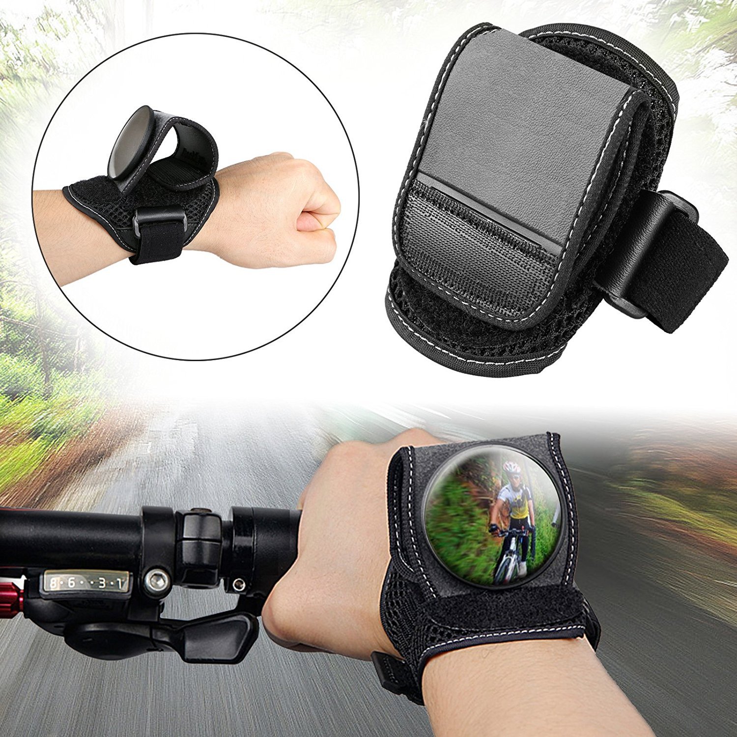 Everyfit 360° Adjustable Bike Rear View Mirror - Safe Cycling Arm/Wristband Mirror for Bicycles - Perfect for Commuting, Road Biking & Mountain Cycling