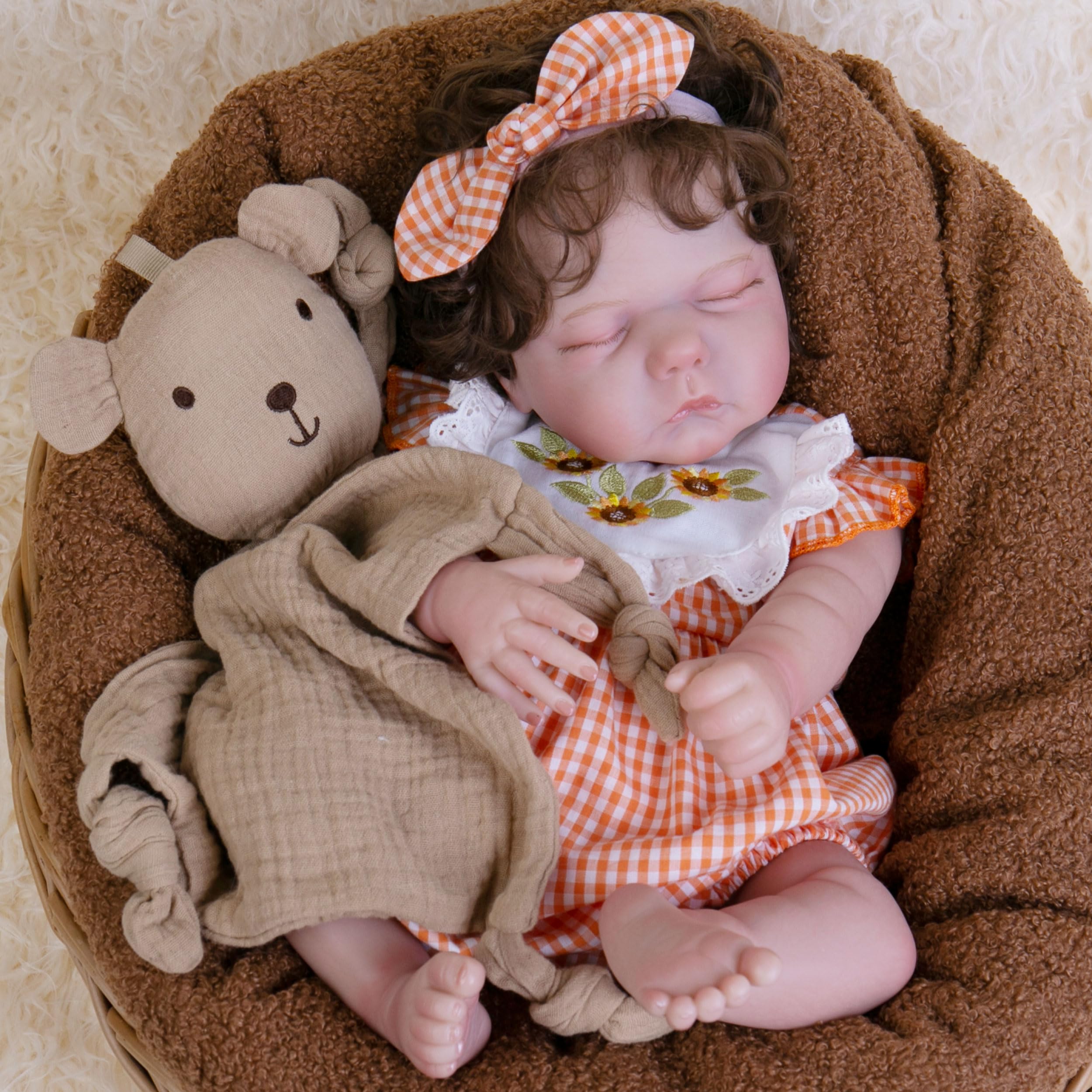 Milidool 20-Inch Realistic Reborn Baby Doll - Lifelike Poseable Newborn Girl Doll with Soft Cloth Body, Perfect Gift for Kids Age 3+ | Great for Role Play, Collecting, and Emotional Comfort