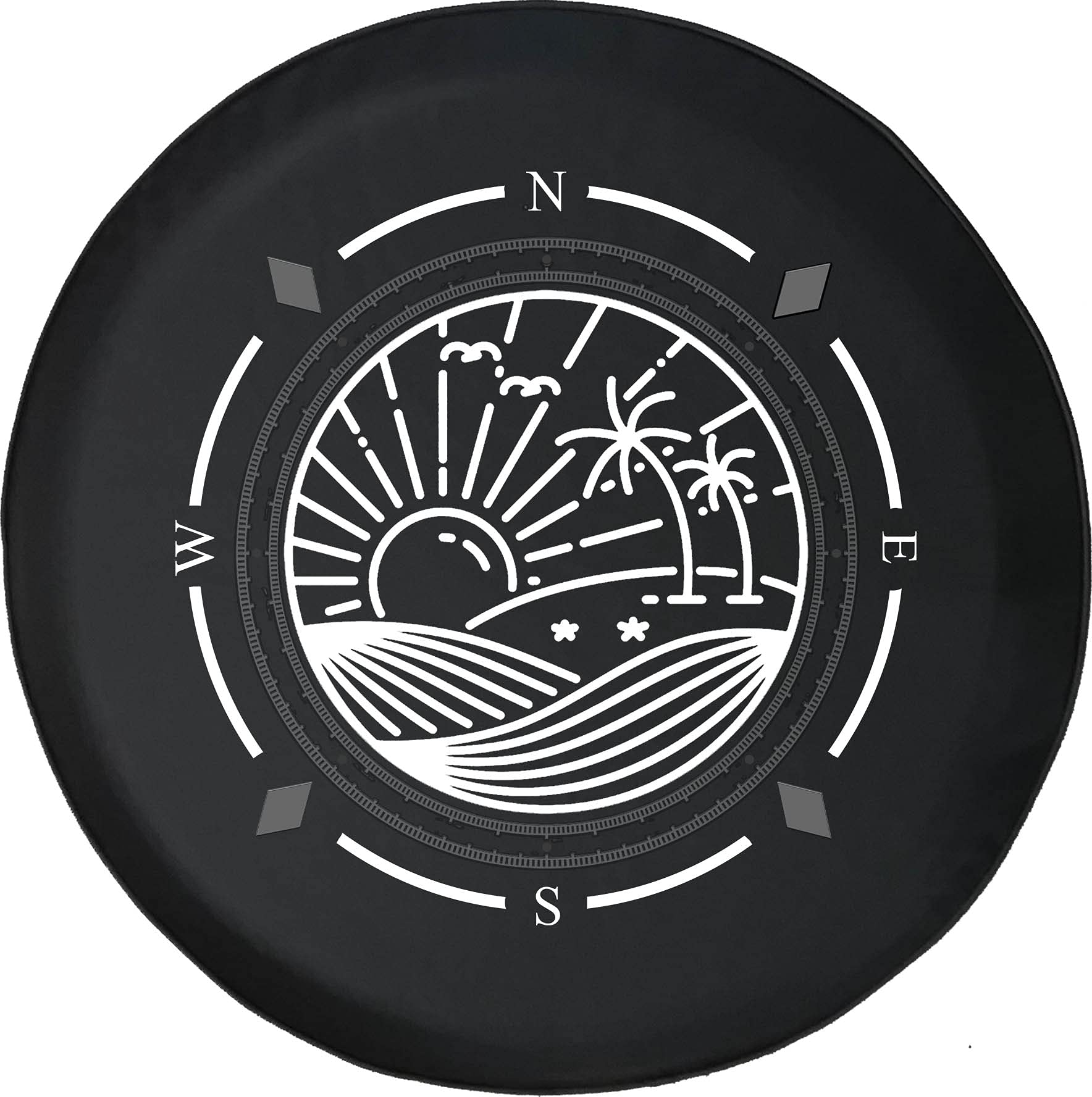 Premium American Unlimited Spare Tire Cover with Compass Design - Universal Fit for SUVs, Trailers, RVs & Most Vehicles | Durable Wheel Protection for Beach Trips, Road Adventures & Outdoor Camping