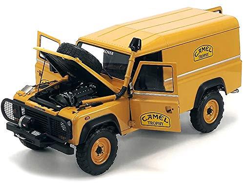 Land Rover 110 Panel Truck Sandglow Orange Diecast Model 1/18 Scale with Camel Trophy Accessories - Limited Edition 1000pcs by Almost Real (810311) - Perfect for Collectors, Display & Off-Road Enthusiasts