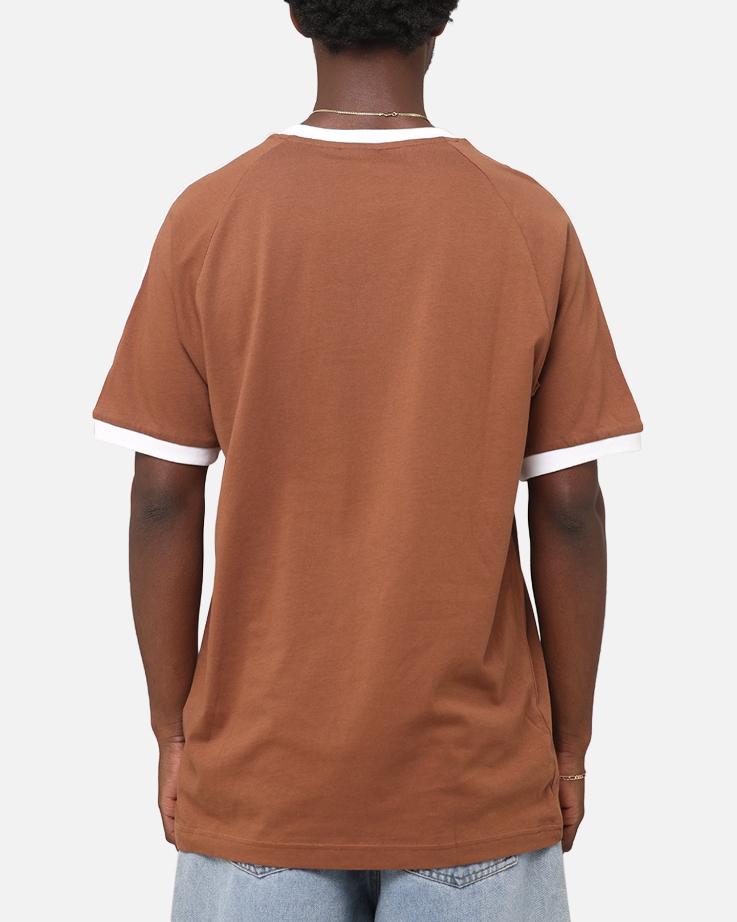 Adidas Classics 3 Stripes T-Shirt for Men - Soft Cotton Casual Tee with Iconic Logo | Perfect for Gym, Streetwear & Everyday Outfits (Brown)