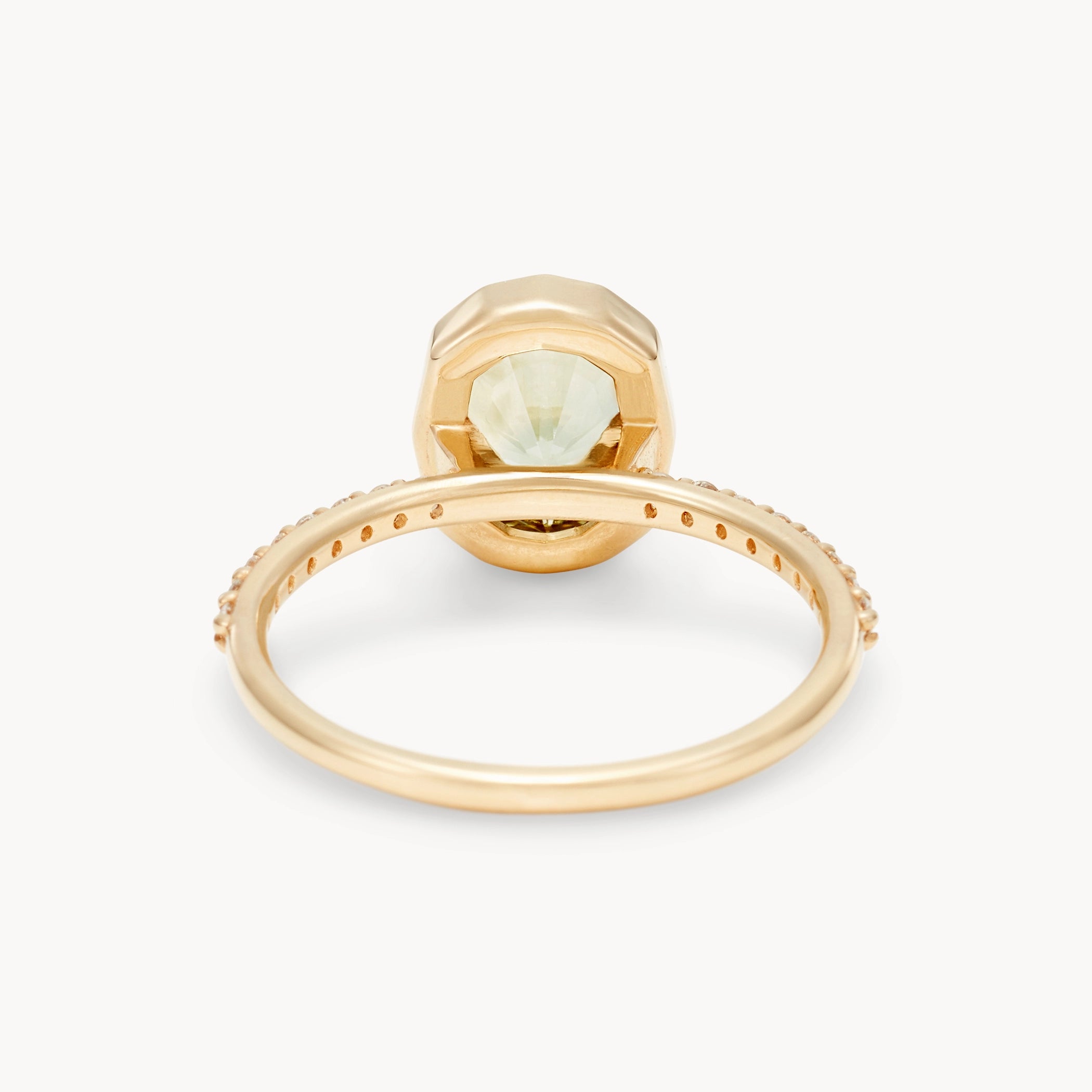 Forever in Flora Unique Engagement Ring - 14K Yellow Gold with Oval Sapphire & Brilliant Diamonds | Perfect for Proposals, Anniversaries & Special Occasions