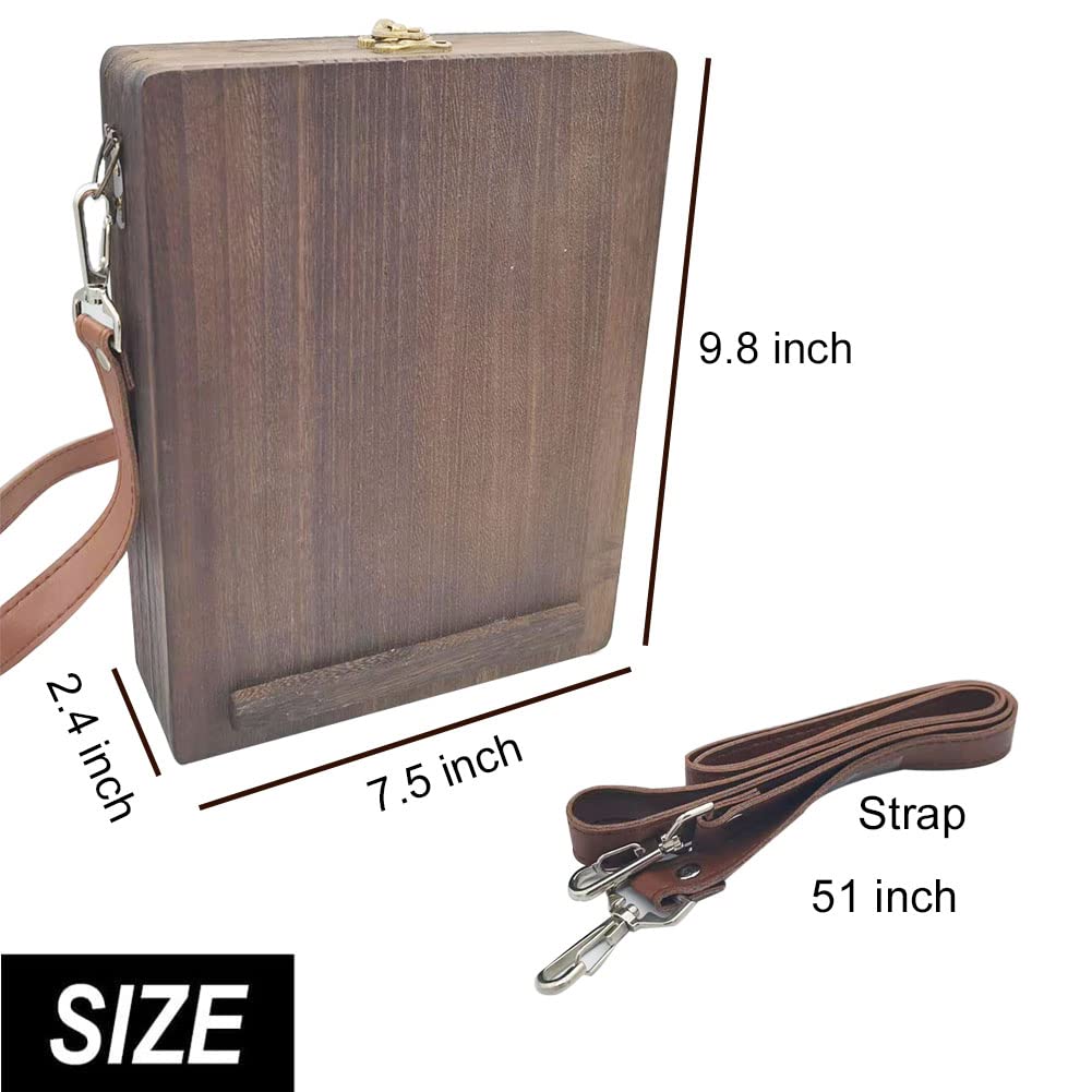 YCOSAN Wooden Artist Messenger Box - Portable Sketch Box Easel & Tool Bag for Drawing, Painting - Perfect Gift for Artists, Writers - Ideal for Outdoor Sketching, Studio Work & Travel
