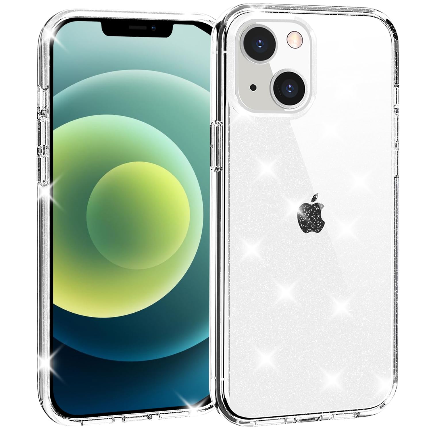 Sparkly Glitter Phone Case for iPhone 12 & 12 Pro - Clear Protective Bumper with Glitter Design | Trendy Cute Cover for Women & Girls | Perfect for Everyday Use, Parties & Special Occasions