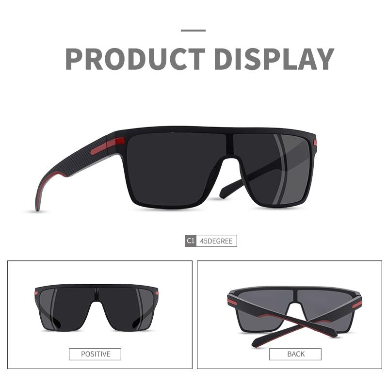 Stylish Square Frame Men's Sunglasses - UV Protection Polarized Shades for Outdoor Sports & Driving