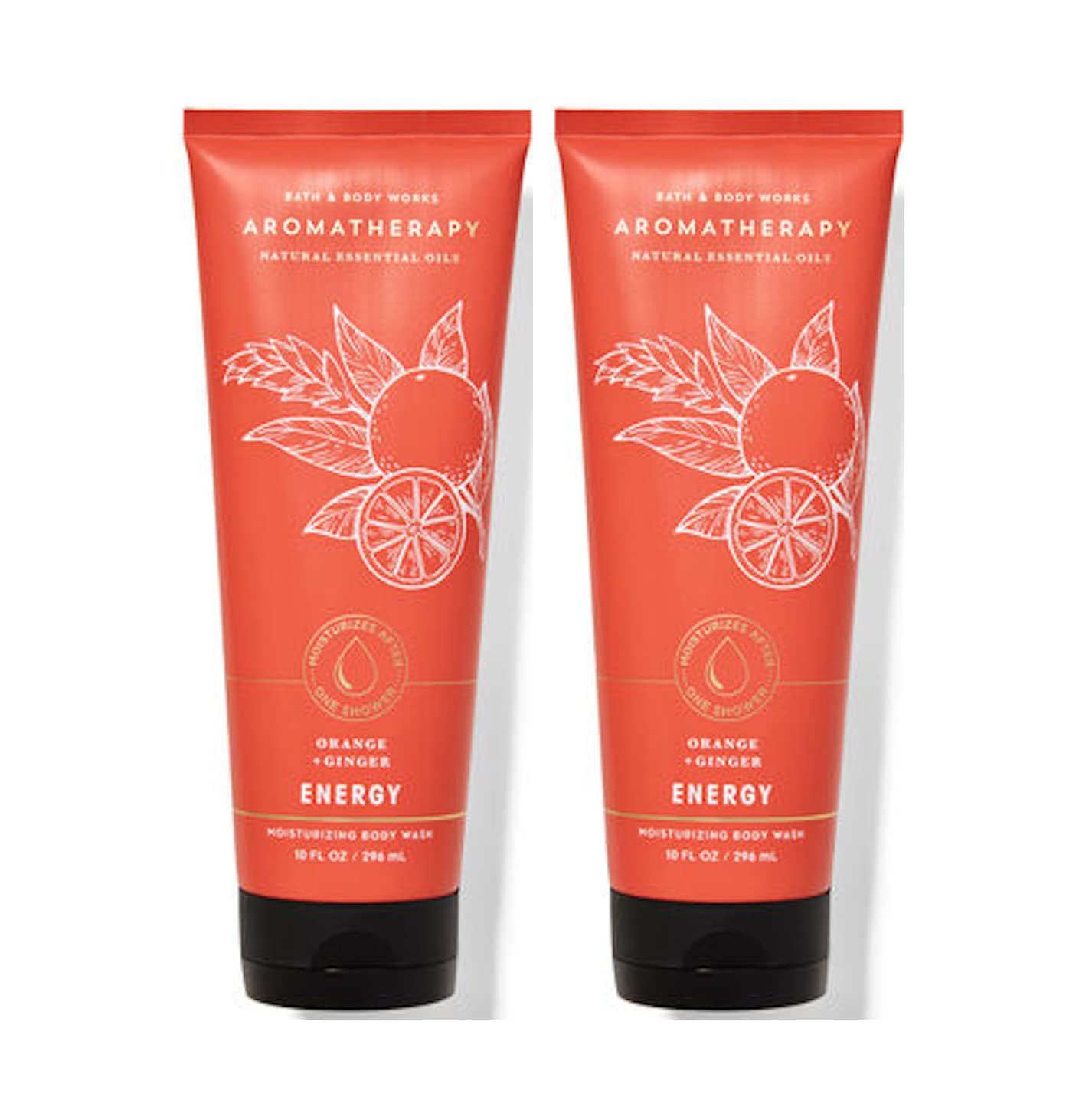 Shea Butter & Cocoa Butter Moisturizing Body Wash - Orange Ginger Scent - 10 fl oz (296 ml) - 2 Pack - Hydrating Shower Gel for Dry Skin - Perfect for Daily Use & Spa Days at Home