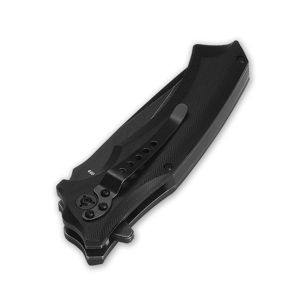 QSP Sthenia Liner Lock Pocket Knife - 440C Stainless Steel Blade, G10 Handle for Outdoor, Camping & EDC Use - Tactical Folding Knife for Survival, Hiking & Everyday Carry