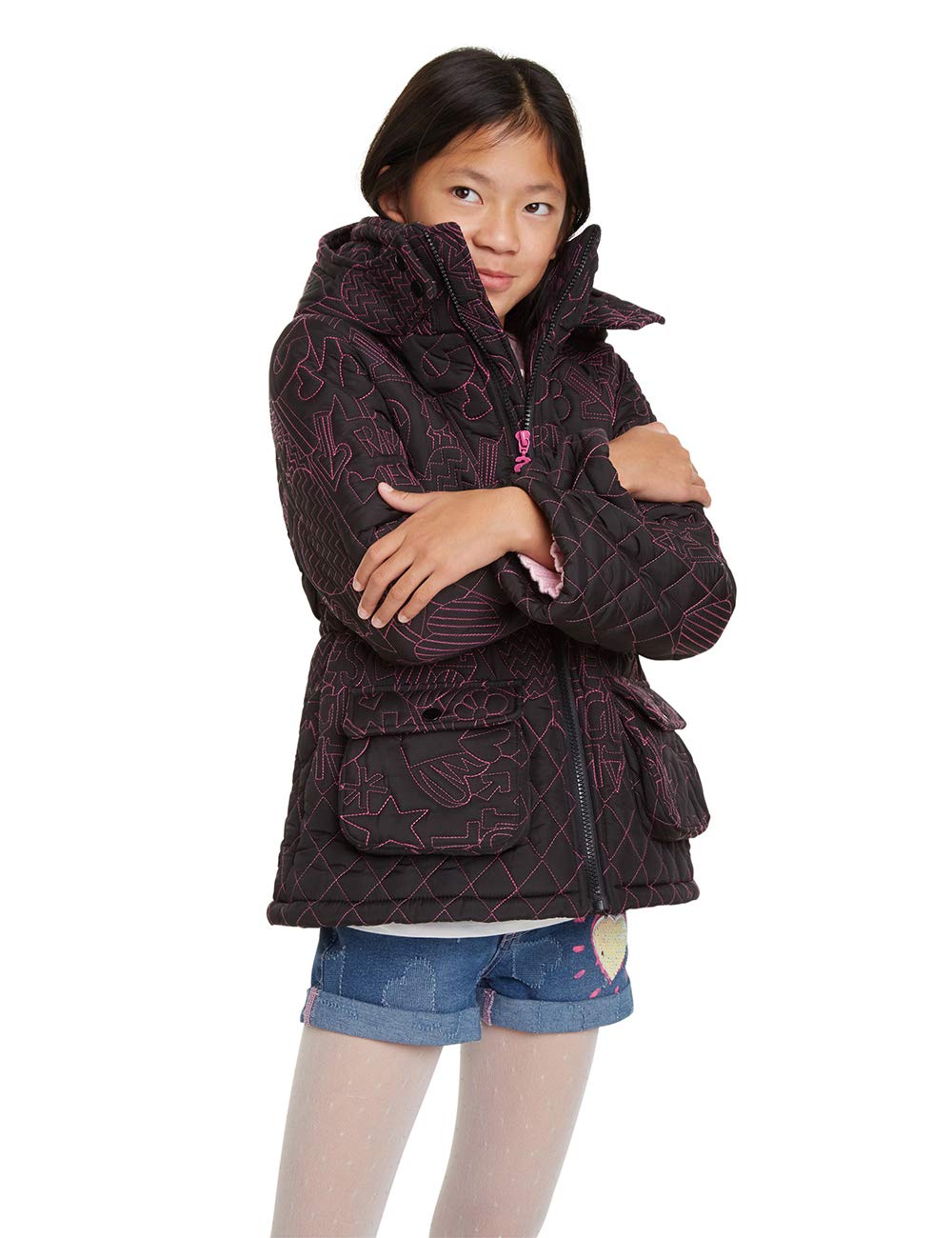 Desigual Clementina Girls' Winter Coat - Waterproof & Warm Outerwear for Kids - Perfect for School, Playdates & Outdoor Adventures