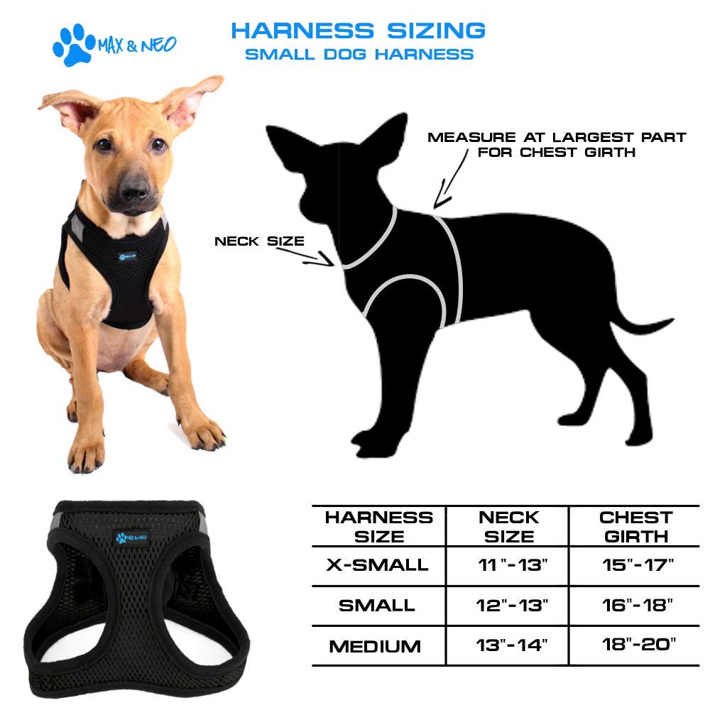 Max and Neo Nanu Small Dog Reflective Harness - X-Small Pink Pet Safety Vest for Puppies & Toy Breeds | Waterproof & Adjustable for Walking, Running, Hiking | Buy One = Donate One to Dog Rescues