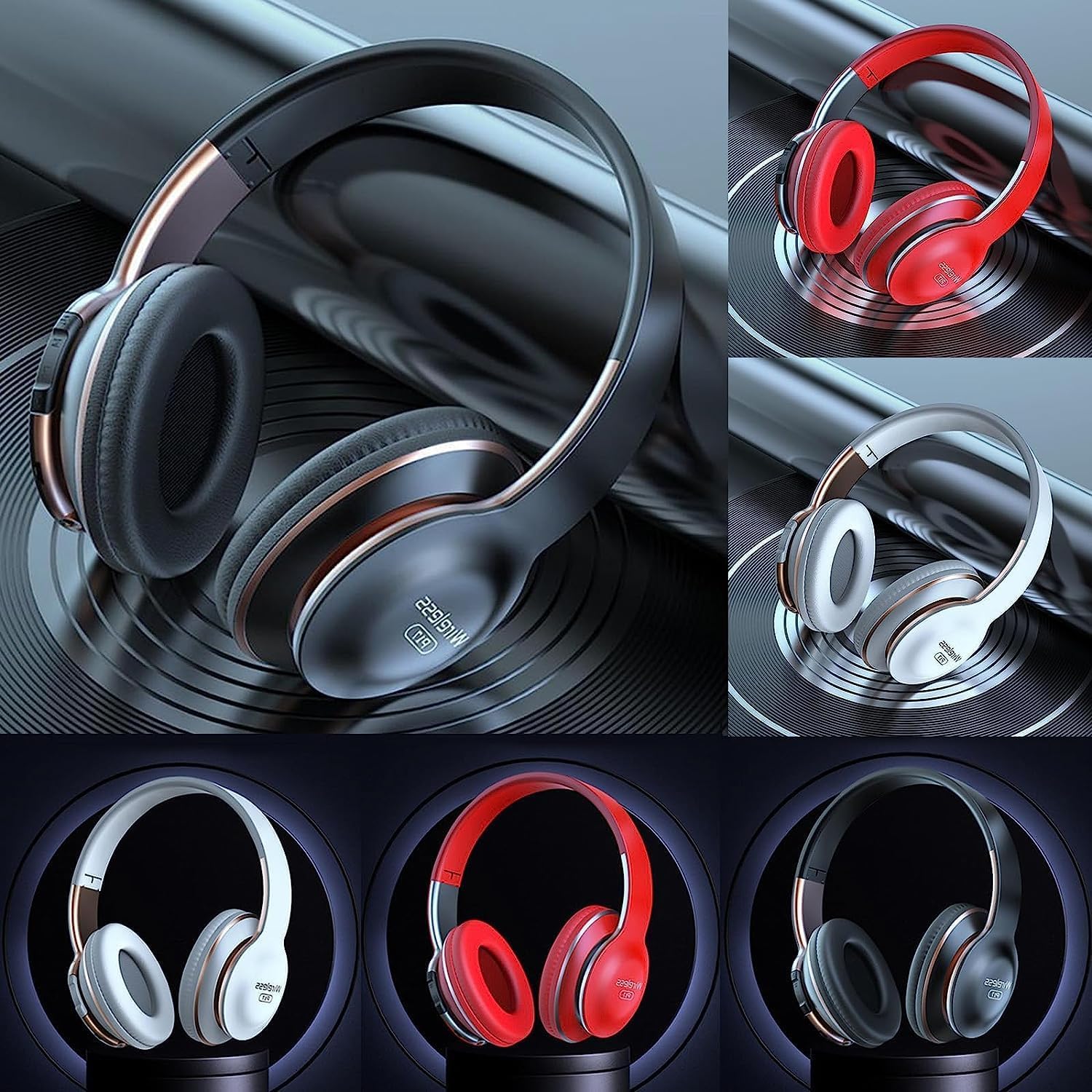 Premium Latrodar Bluetooth Over-Ear Headphones with Powerful Subwoofer - Wireless Foldable Headset with Built-in Mic, Lightweight HiFi Stereo Sound for Travel, Work & Gaming (Black) - Perfect for Commuting, Office Use & Entertainment