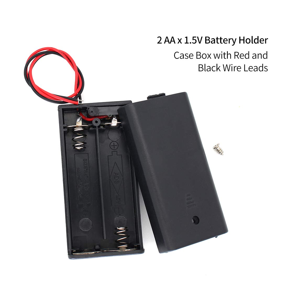 OLIREXD 6-Pack AA Battery Holder with On/Off Switch & Cover - 2 x 1.5V Battery Case with Wire Leads for DIY Electronics, Science Projects & LED Lighting