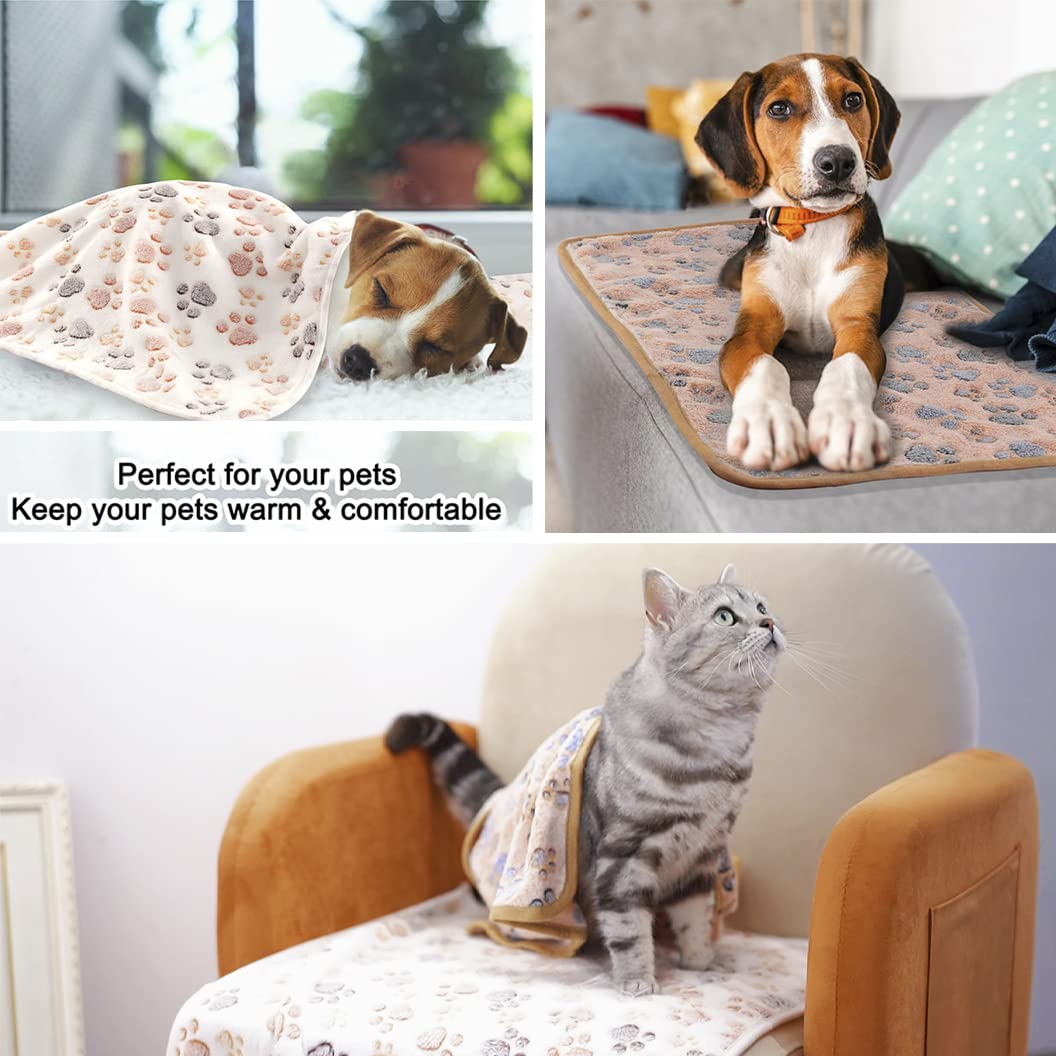 3 Pack Soft & Warm Fleece Flannel Pet Blanket for Cats and Dogs - Cozy Sleep Mat for Puppies, Kittens, Small Pets (23