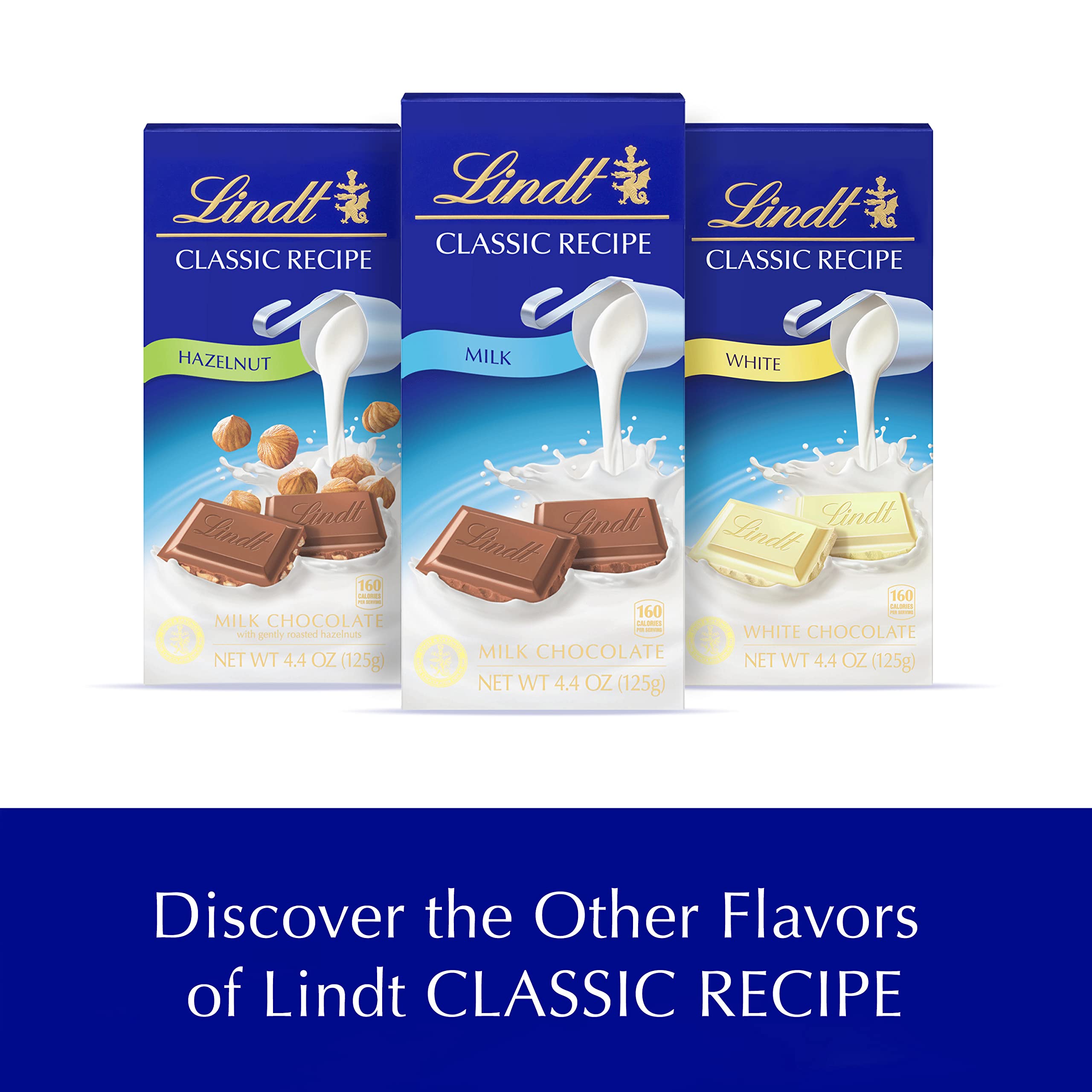 Lindt CLASSIC RECIPE Hazelnut Milk Chocolate Candy Bar 4.4 oz - Premium Swiss Chocolate for Gifts, Desserts & Snacking
