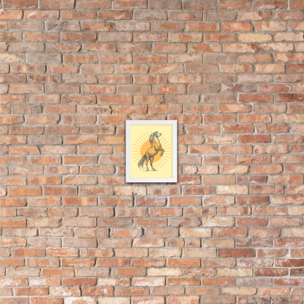 Sunburst Horse Framed Art Poster - Elegant Wall Decor & Home Art for Living Room, Bedroom, or Office