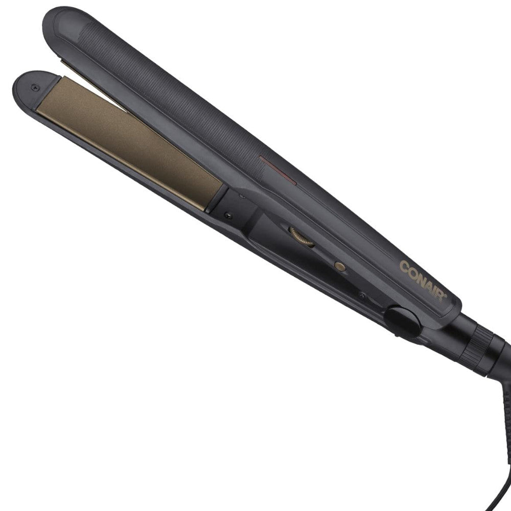 CONAIR CS91C Bamboo Carbon Ceramic 1 1/8 Inch Hair Straightener for Smooth & Shiny Hair - Perfect for Home Use, Travel & Salon Styling
