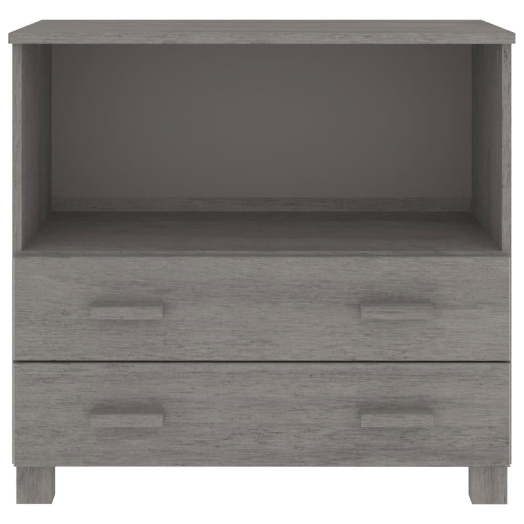 vidaXL HAMAR Gray Solid Pinewood Sideboard - Stylish Wooden Storage Cabinet with 3 Drawers & 2 Doors, Perfect for Living Room, Dining Room, Bedroom or Entryway Organization | Rustic Home Decor Furniture for Small Spaces