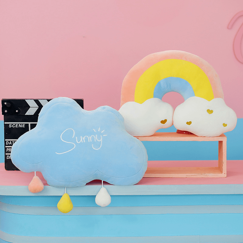 Soft Rainbow Plush Pillow - Cute & Comfortable Hugging Pillow for Kids & Adults - Perfect for Bedroom Decor, Gifts, and Cozy Nap Time