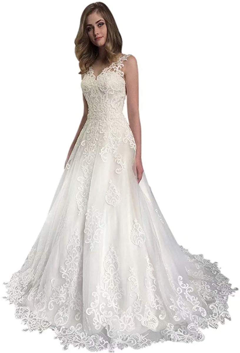 Elegant Off Shoulder Short Sleeve Lace Wedding Dress for Bride 2024 - CCBubble A-Line Bridal Gown for Beach, Garden & Church Ceremonies