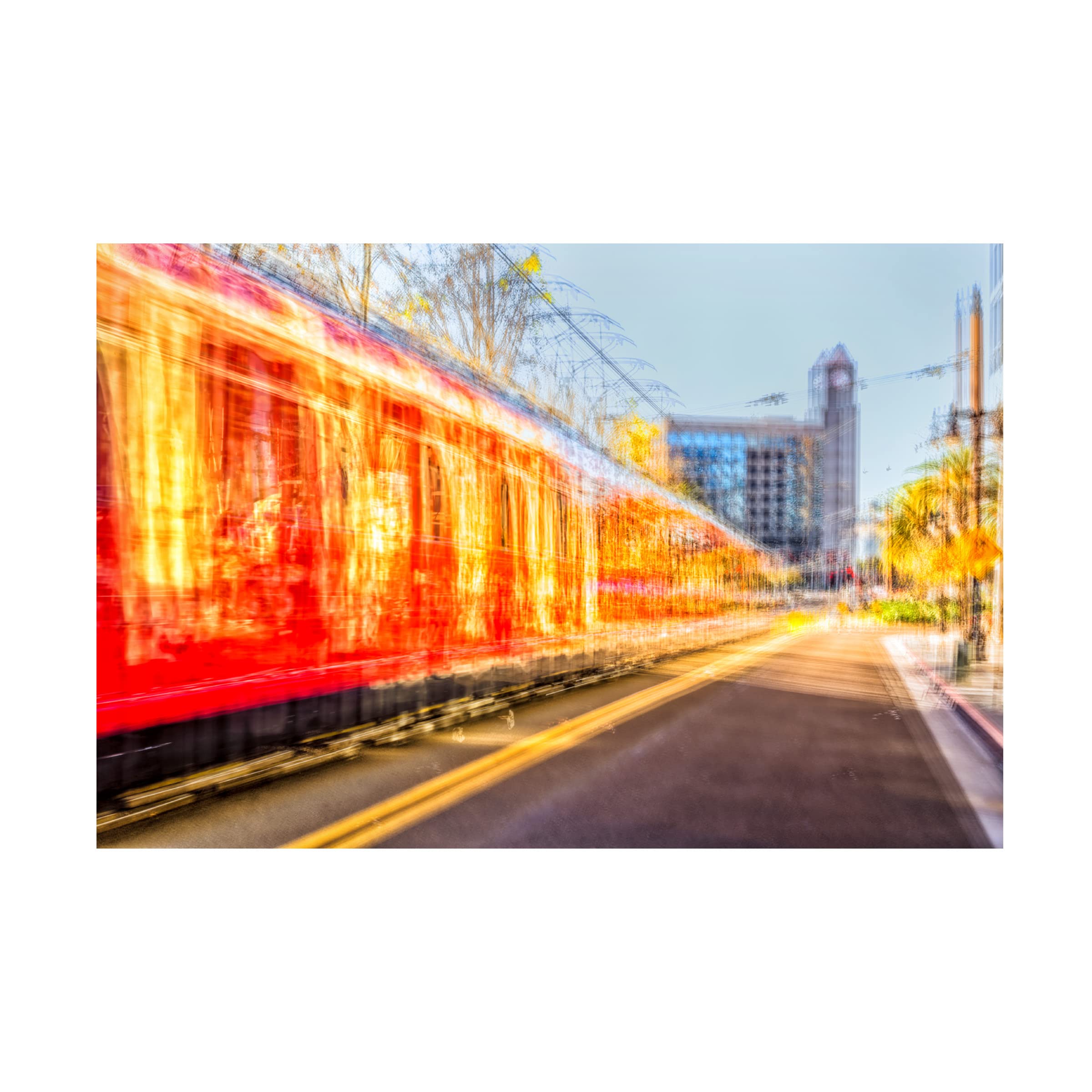 Joseph S Giacalone 'Trolley Energy' Canvas Wall Art Print - 30x47 Inches Modern Abstract Painting for Living Room, Bedroom & Office Decor