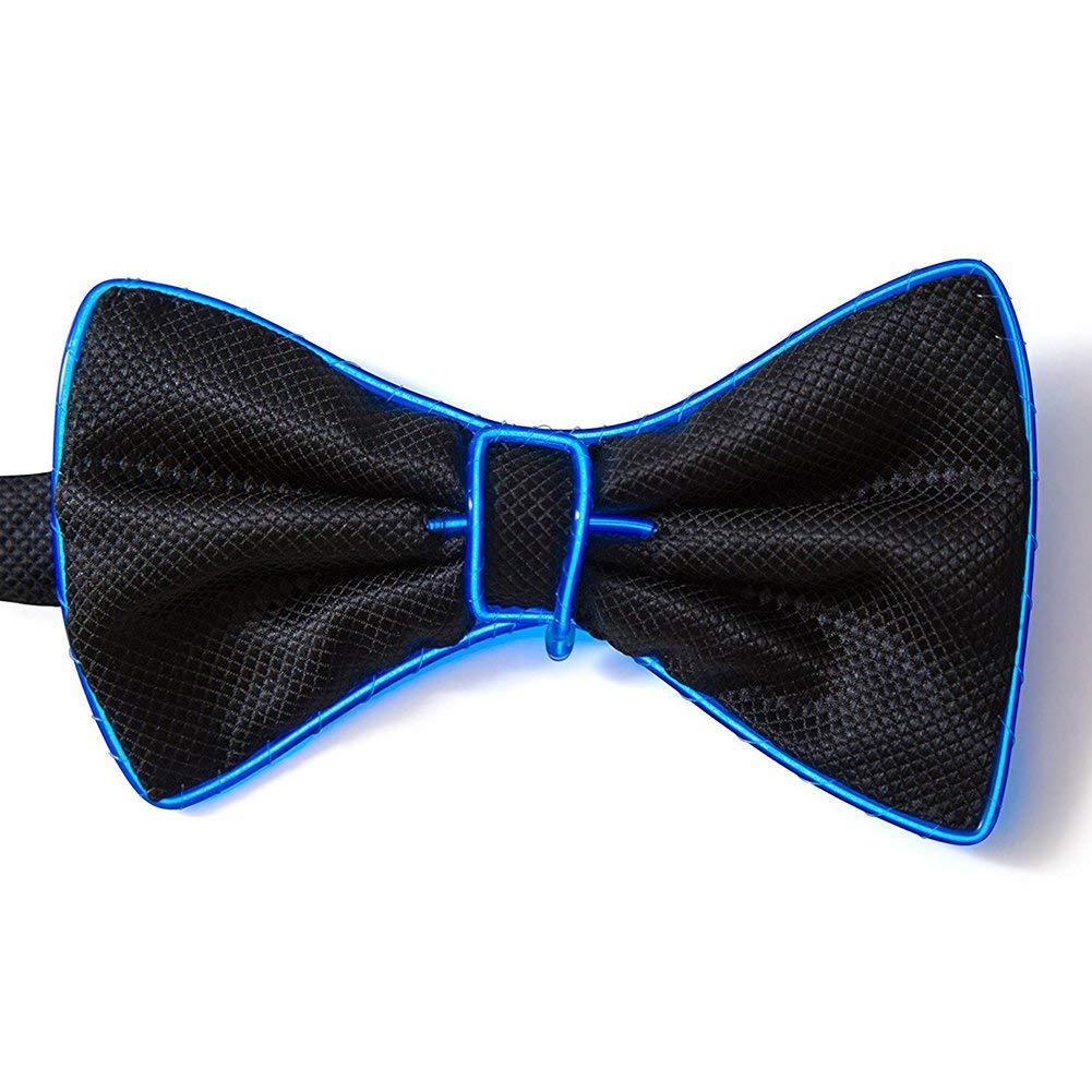 Glowing LED Bow Tie for Men & Women - Adjustable Light Up Bowtie with EL Wire - Perfect for Parties, Raves, Weddings & Cosplay