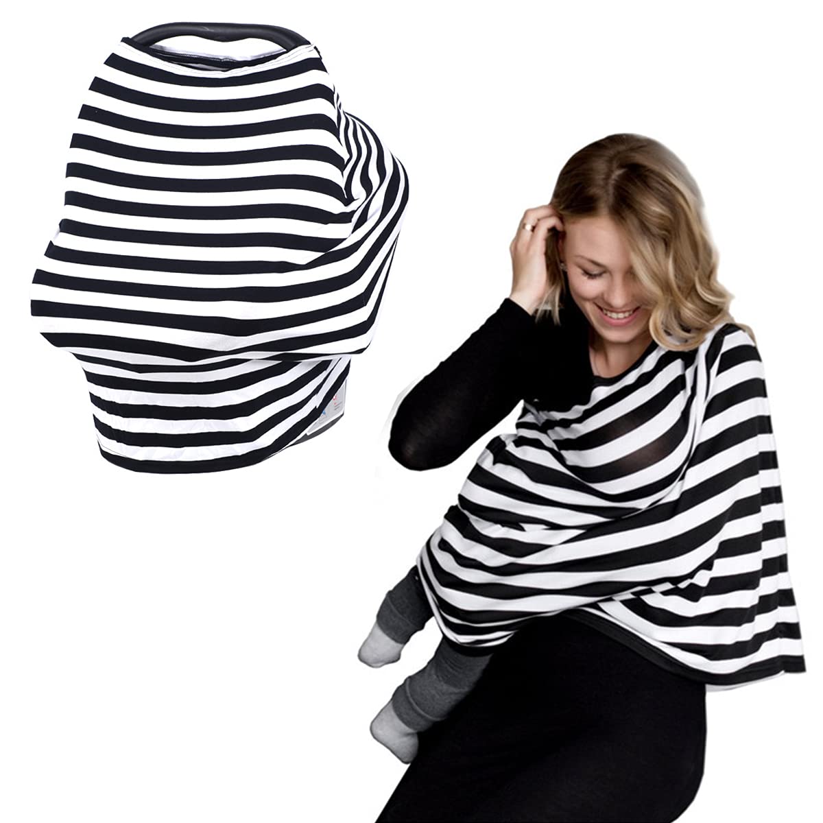 Breathable Nursing Cover for Baby Breastfeeding - Multi-Use Nursing Scarf, Car Seat Canopy & Shopping Cart Cover | Perfect for Nursing in Public, Travel & Errands