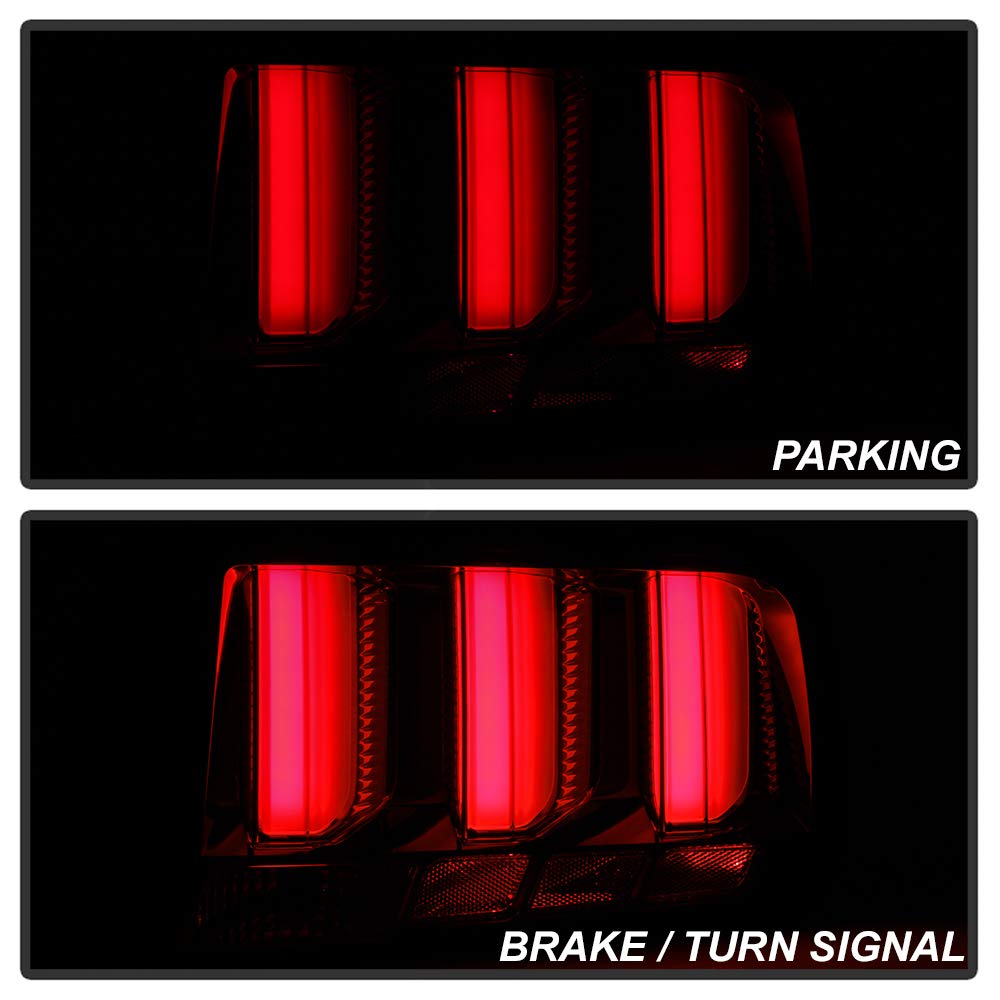 ACANII LED Tail Lights for 2005-2009 Ford Mustang - Black Housing with Smoked Lens, Sequential Turn Signals & Brake Lights - Upgrade Your Mustang's Rear Style (Perfect for Night Driving & Car Shows)