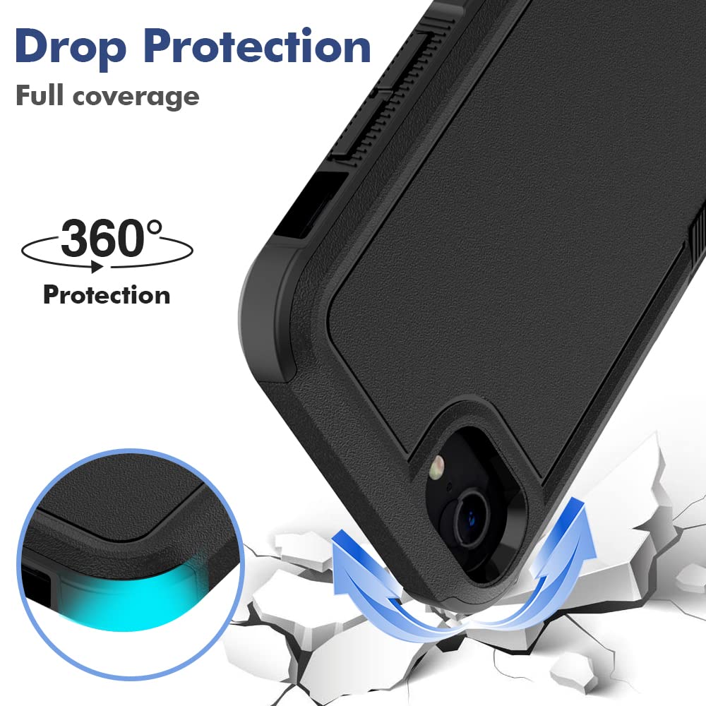 Shockproof iPhone SE 2020/2022 & iPhone 7/8/6s/6 4.7-inch Protective Case - Durable Black Phone Cover for Everyday Protection | Perfect for Work, Travel & Outdoor Activities