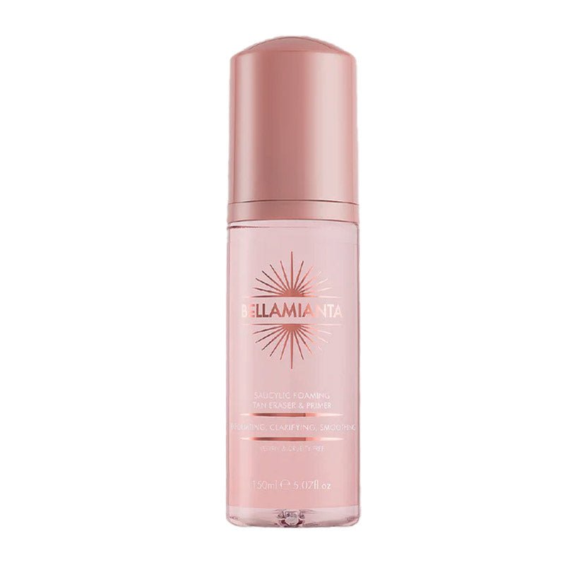 Bellamianta Salicylic Acid Foaming Tan Eraser & Primer - Exfoliating Self Tanner Remover for Smooth Skin Prep | Perfect for Pre-Tanning & Post-Tan Care