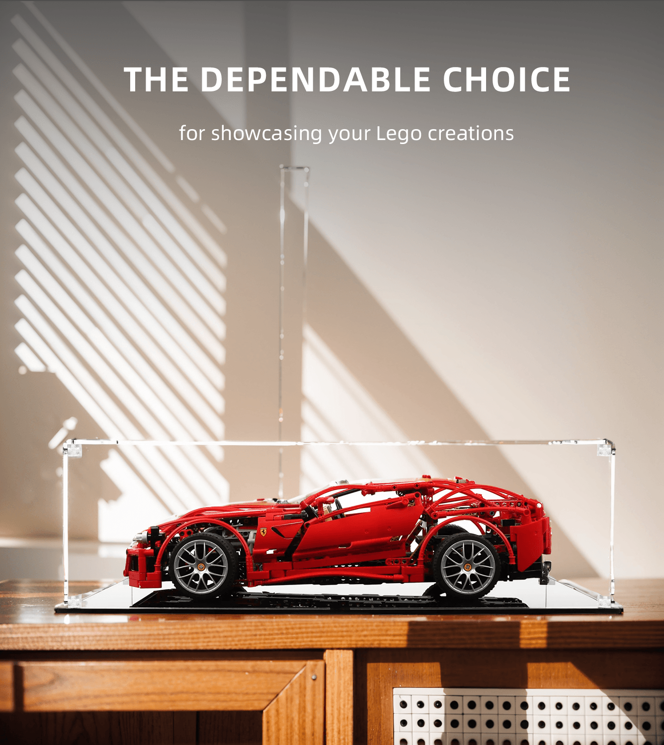 LEGO Ferrari 599 GTB Fiorano 8145 Display Case - Premium Acrylic Showcase for Car Model Collection - Perfect for Home Office Decor & Gift for LEGO Enthusiasts