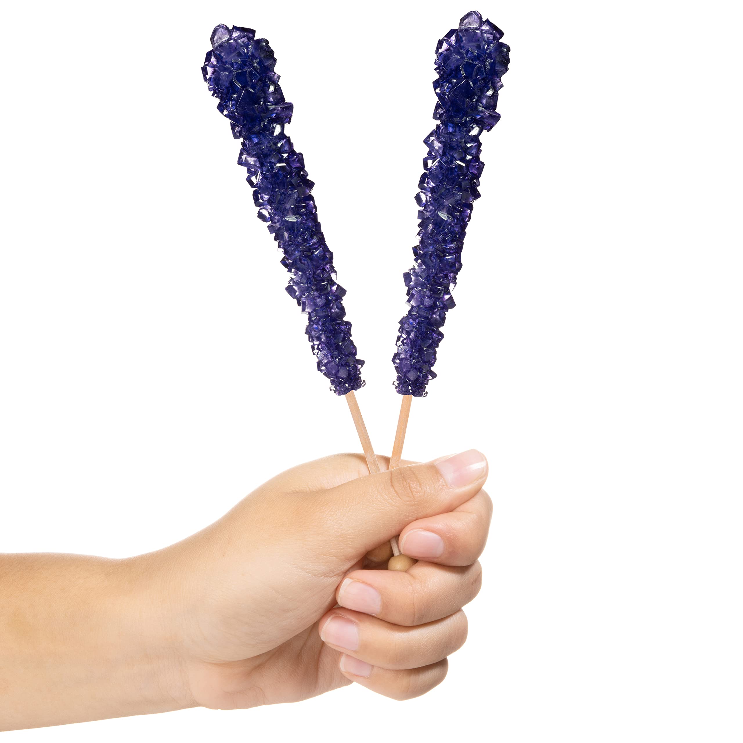 Dark Purple Grape Flavored Rock Candy Sugar Sticks - 36 Individually Wrapped - Perfect for Birthday Parties, Baby Showers & Candy Buffets
