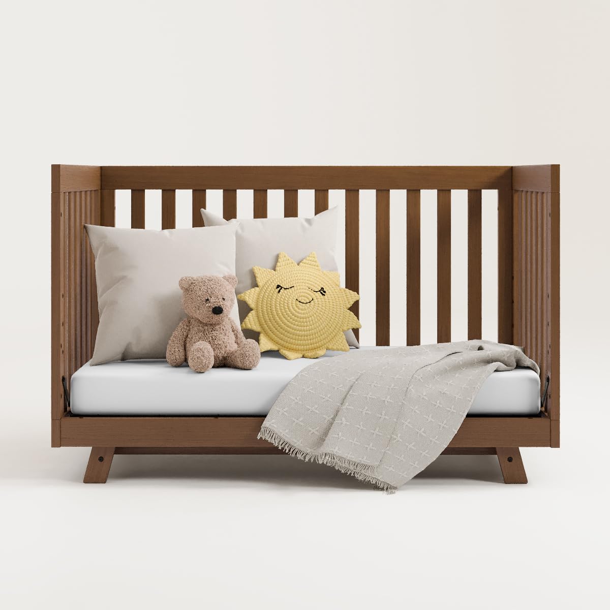 Storkcraft Beckett 3-in-1 Convertible Crib in Hazelnut - GREENGUARD Gold Certified, Converts from Crib to Toddler Bed, Fits Standard Full-Size Crib Mattress | Safe Nursery Furniture for Newborns & Toddlers | Perfect for Baby Rooms & Daycare Centers