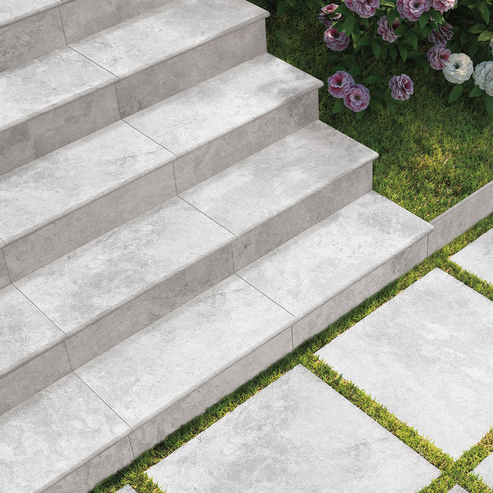Turin White 600x600x20mm Outdoor Porcelain Paver Tile - Premium Slip-Resistant Patio & Garden Flooring for Decks, Walkways, and Poolside Areas