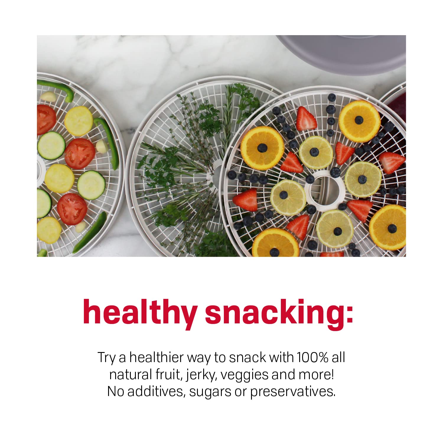 Nesco FD-60 Snackmaster Express Food Dehydrator - 4 Trays for Homemade Jerky, Dried Fruits & Healthy Snacks | 13.5
