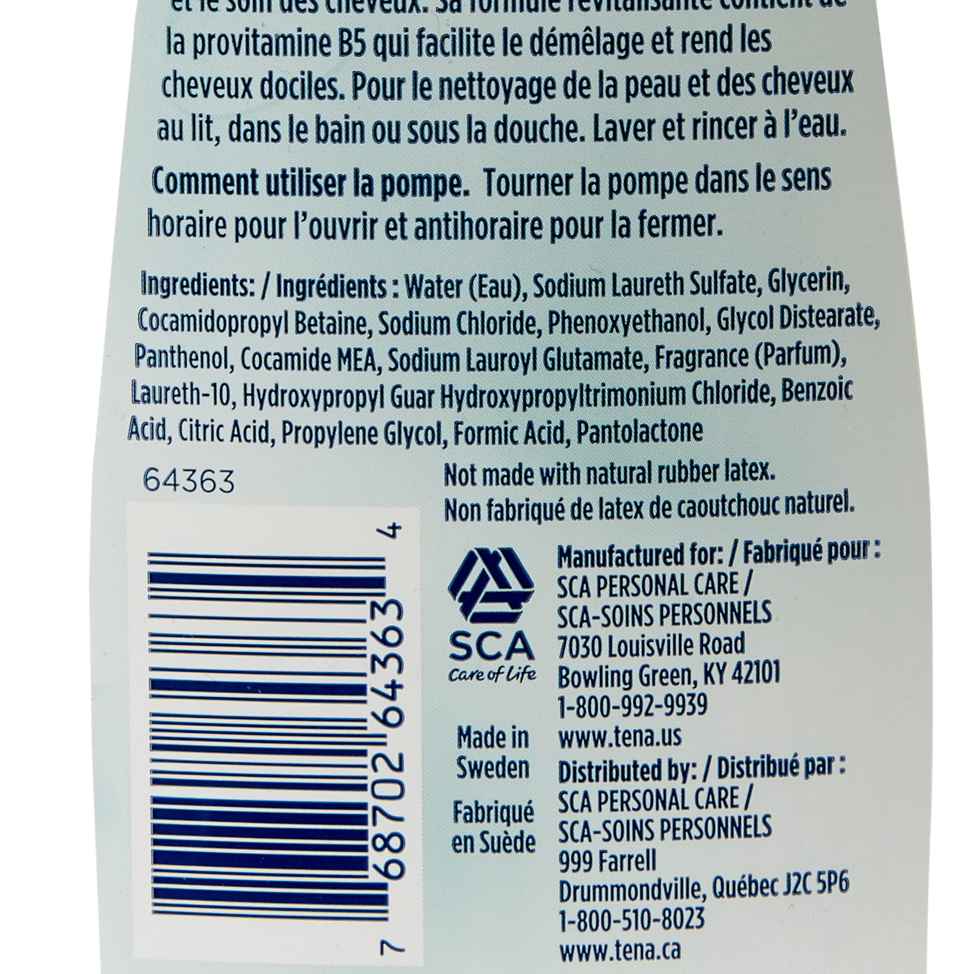 TENA ProSkin Scented Shampoo & Body Wash - 16.9 oz (64363) | Gentle Cleanser for Sensitive Skin | Perfect for Elderly Care & Incontinence Hygiene