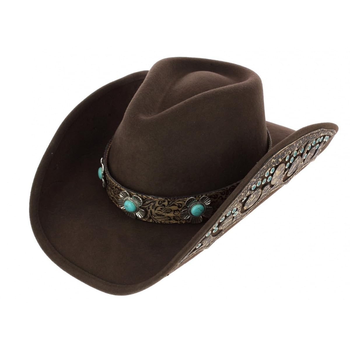 Sweet Emotion Cowgirl Wool Felt Hat for Women - Western Style Fashion Accessory for Rodeo, Country Music Festivals & Outdoor Adventures