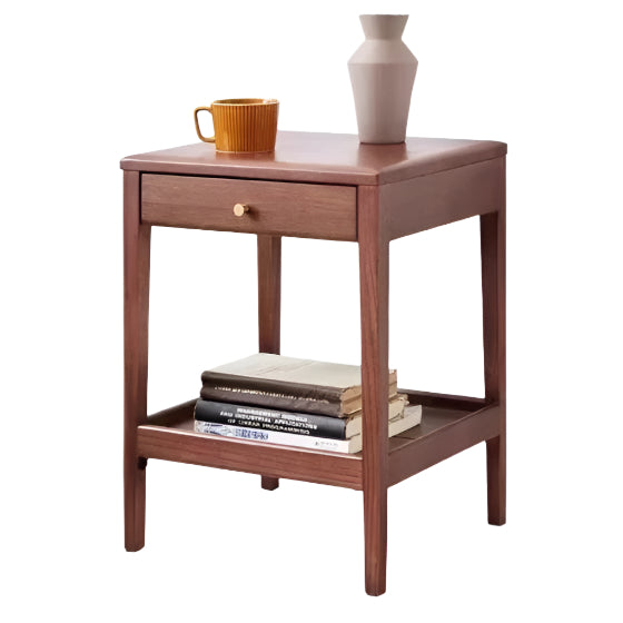Solid Oak & Black Walnut Wood Side Cabinet - Rustic Nightstand, Entryway Storage, or Bathroom Organizer - Handcrafted Wooden Furniture for Home Decor