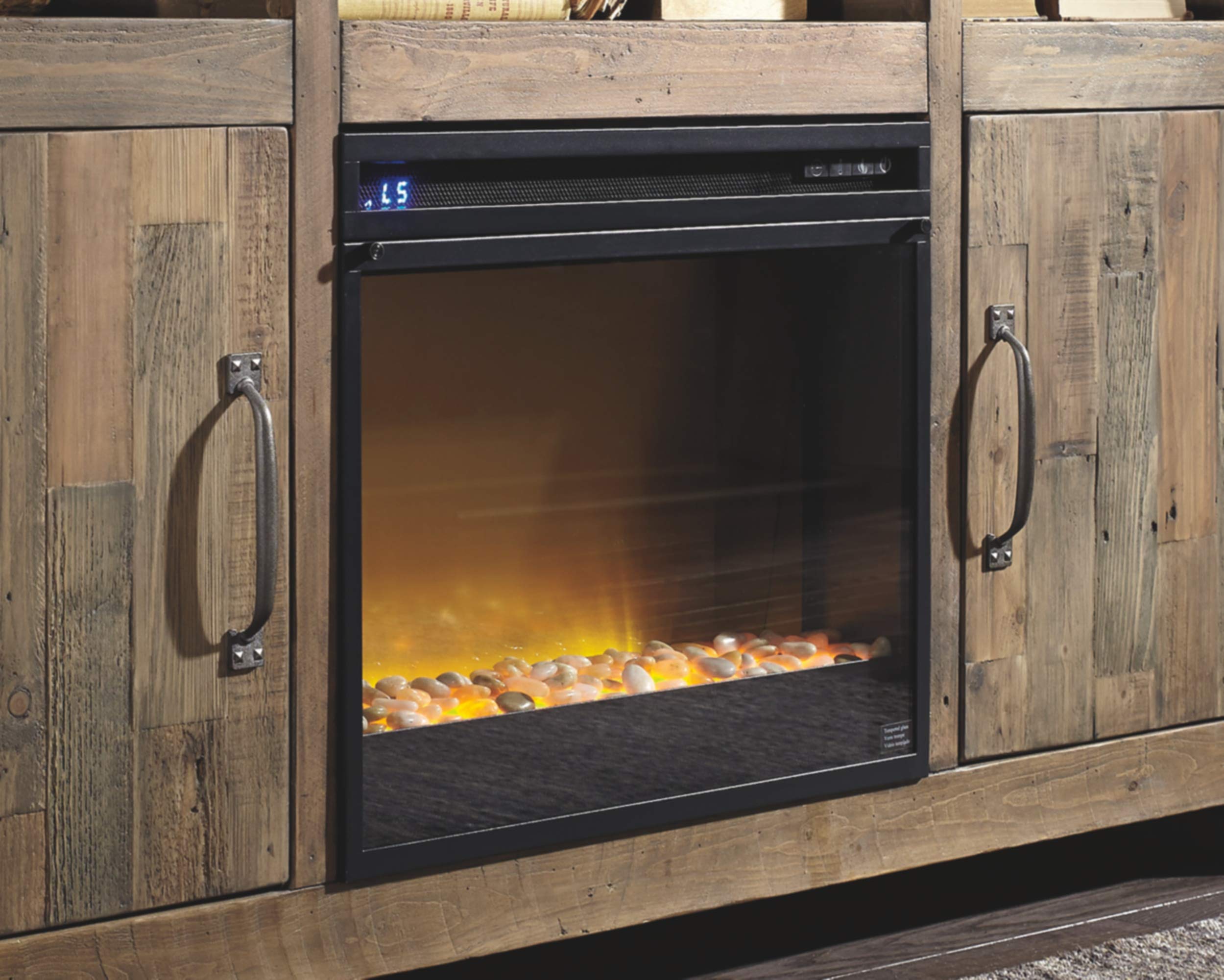 Signature Design by Ashley Large Black Infrared Fireplace Insert - Perfect for Living Rooms, Bedrooms & Home Entertainment Spaces