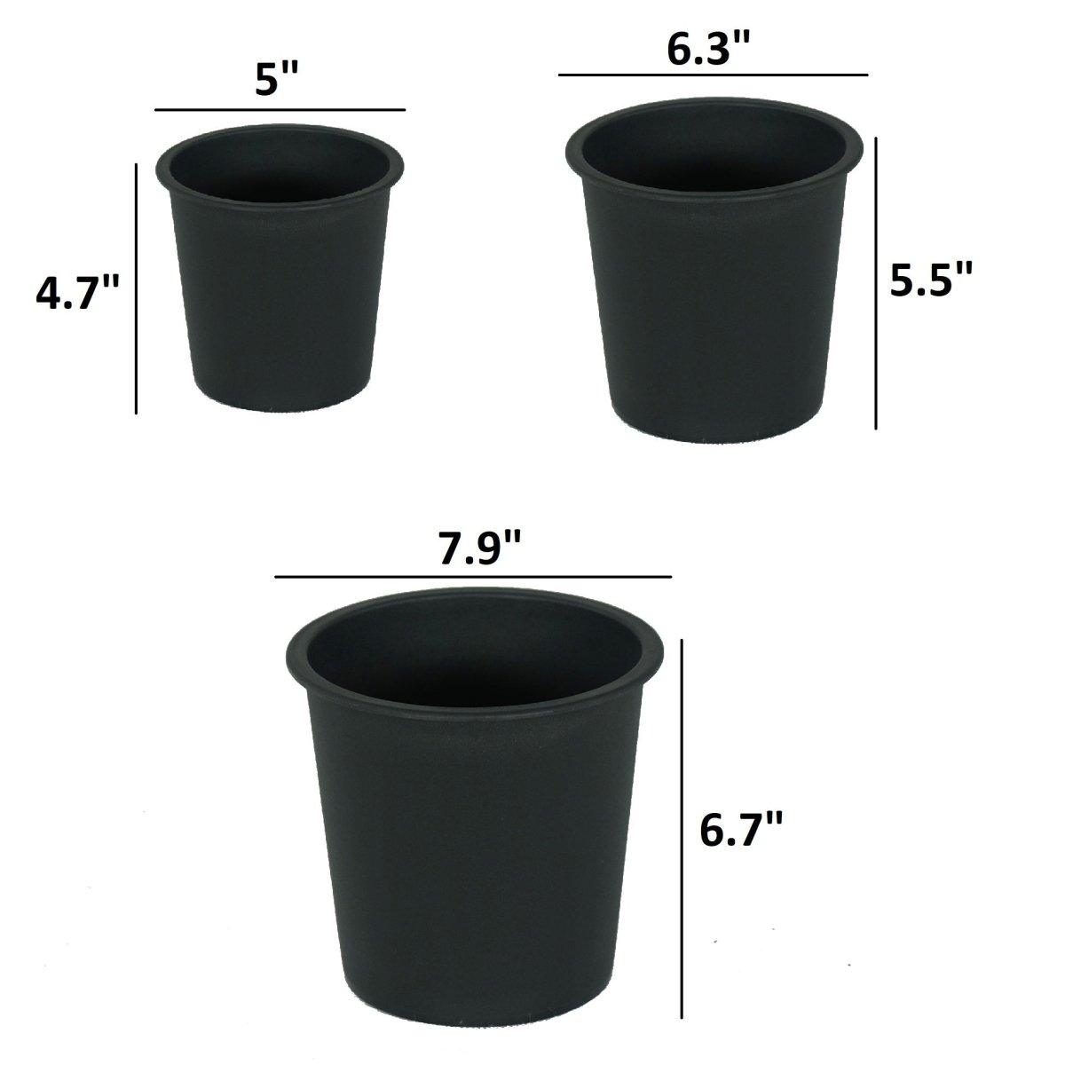 Catleza 5-Pack Plastic Plant Pots for Nursery & Garden with Drainage Holes - Ideal for Indoor Plants, Succulents, Herbs & Seedlings