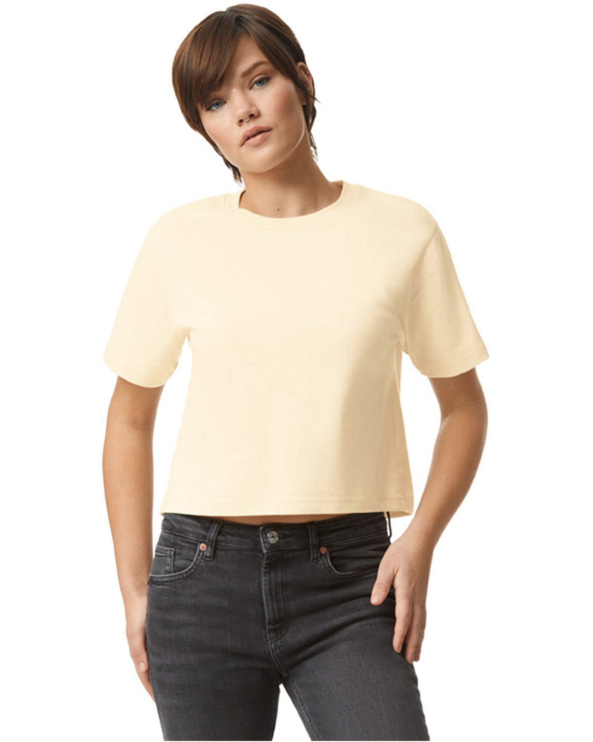 American Apparel 102AM Women's Premium Cotton Boxy T-Shirt - Soft Casual Tee for Everyday Wear, Lounge & Street Style Outfits