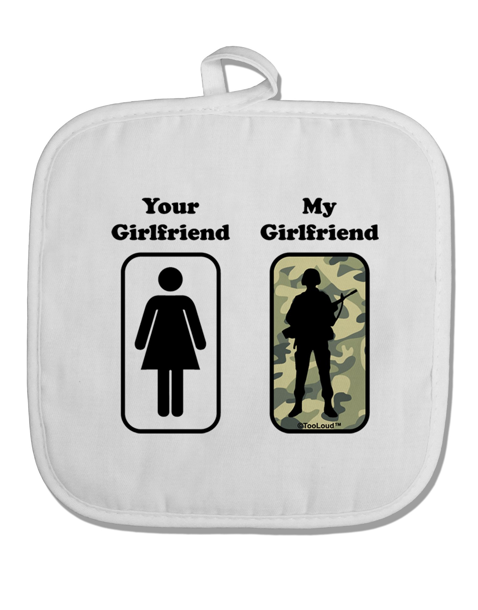 TooLoud Military White Fabric Pot Holder & Hot Pad - Heat Resistant Kitchen Accessory for Cooking, Baking, and Grilling - Perfect Gift for Girlfriends, Wives, and Home Chefs