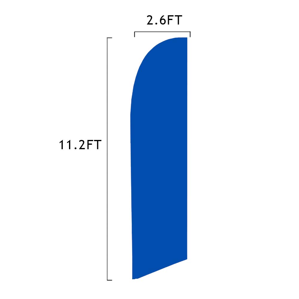 Premium Royal Blue Feather Flag Kit with Cross Base & Weight Bag - Durable Outdoor Decoration for Sporting Events, Car Dealerships & Grand Openings