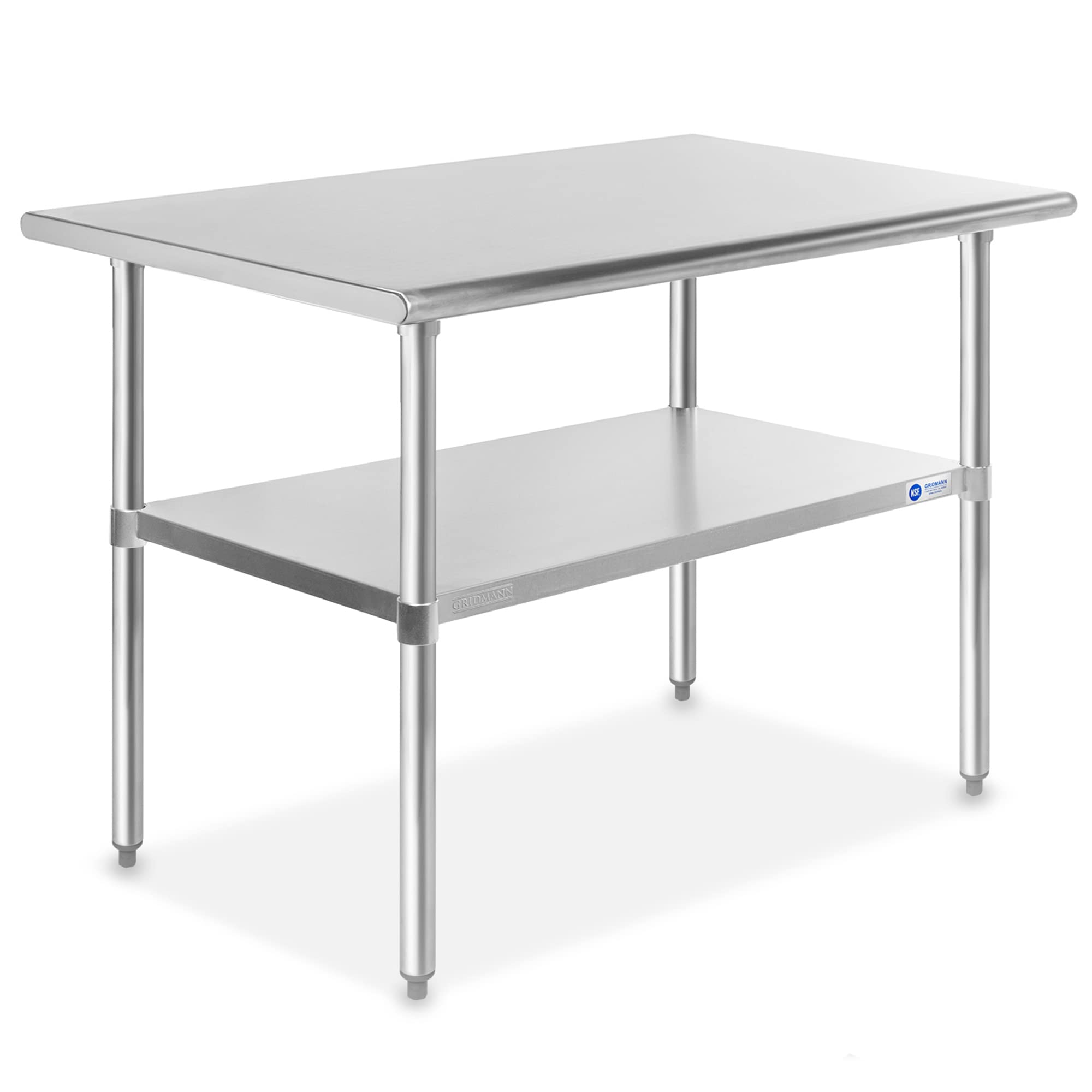 GRIDMANN 48 x 30 Inch NSF Certified Stainless Steel Commercial Prep Table with Undershelf - Heavy Duty Kitchen Work Table for Restaurant, Bakery, Food Truck & Home Use