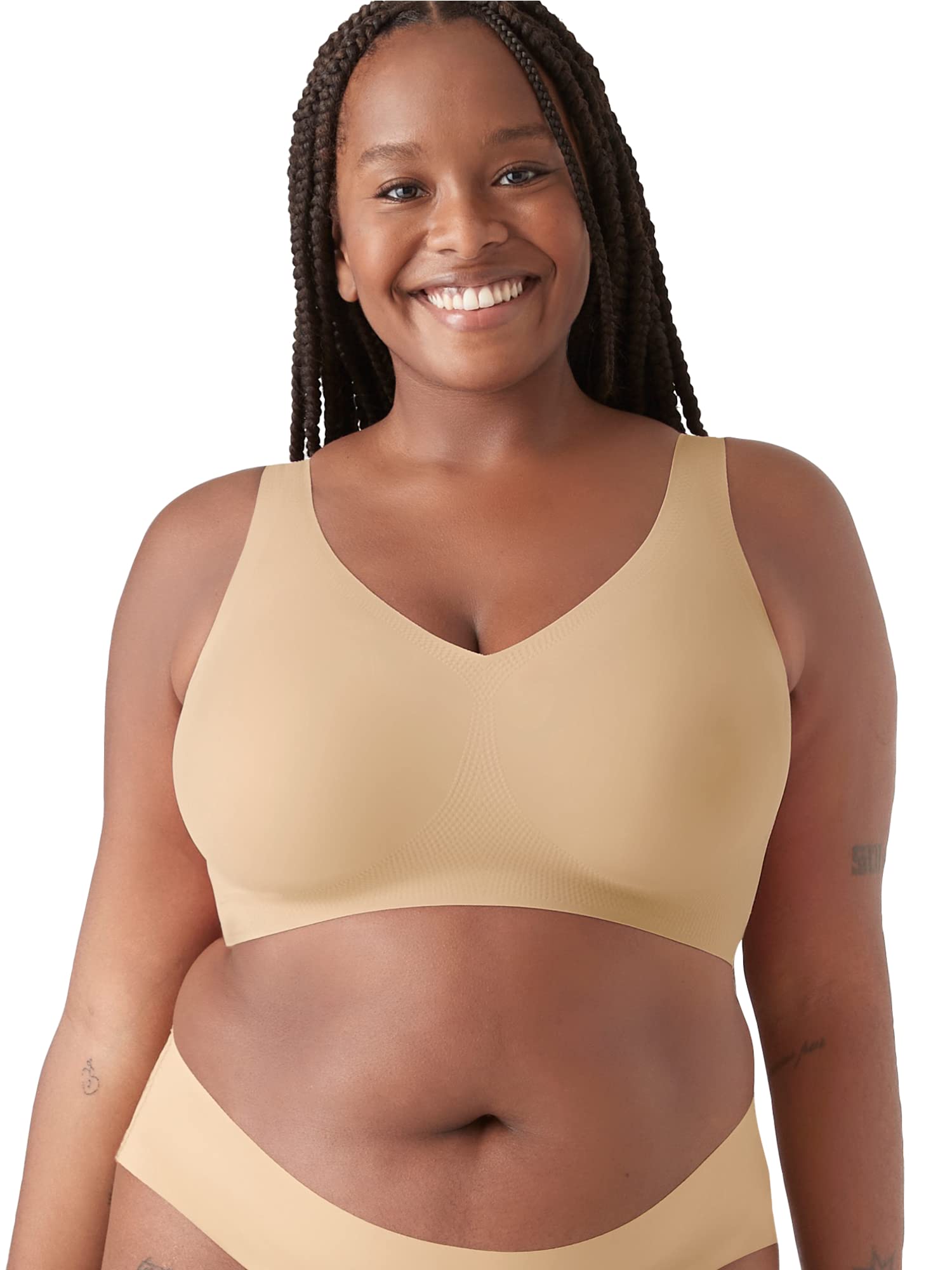 True & Co Women's True Body Boost V Neck Bra - Seamless Comfort Wireless Bra for Everyday Wear - Perfect for Workouts, Yoga & Lounge