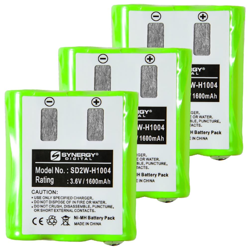 Synergy Digital 2-Way Radio Batteries - Ni-MH 3.6V 1600mAh Replacement for Motorola T6530 & 53615 (3-Pack) - Perfect for Business, Construction, and Emergency Communication