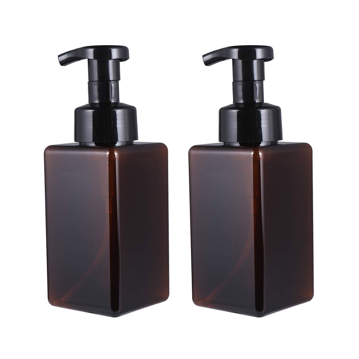 Cabilock 2-Pack Square Foam Soap Dispenser Bottles - Empty Lotion Pump Bottles for Kids, Liquid Soap & Hand Sanitizer - Perfect for Bathroom, Kitchen & Travel Organizer