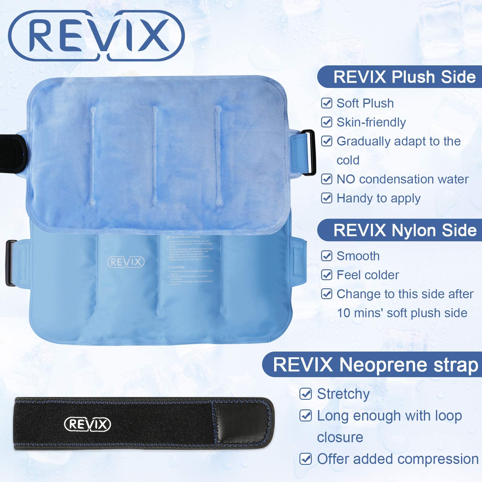 REVIX Reusable Gel Ice Pack for Back & Shoulder Pain Relief - Cold Therapy for Injuries, Swelling, Sore Muscles - Perfect for Post-Workout Recovery & First Aid Kits