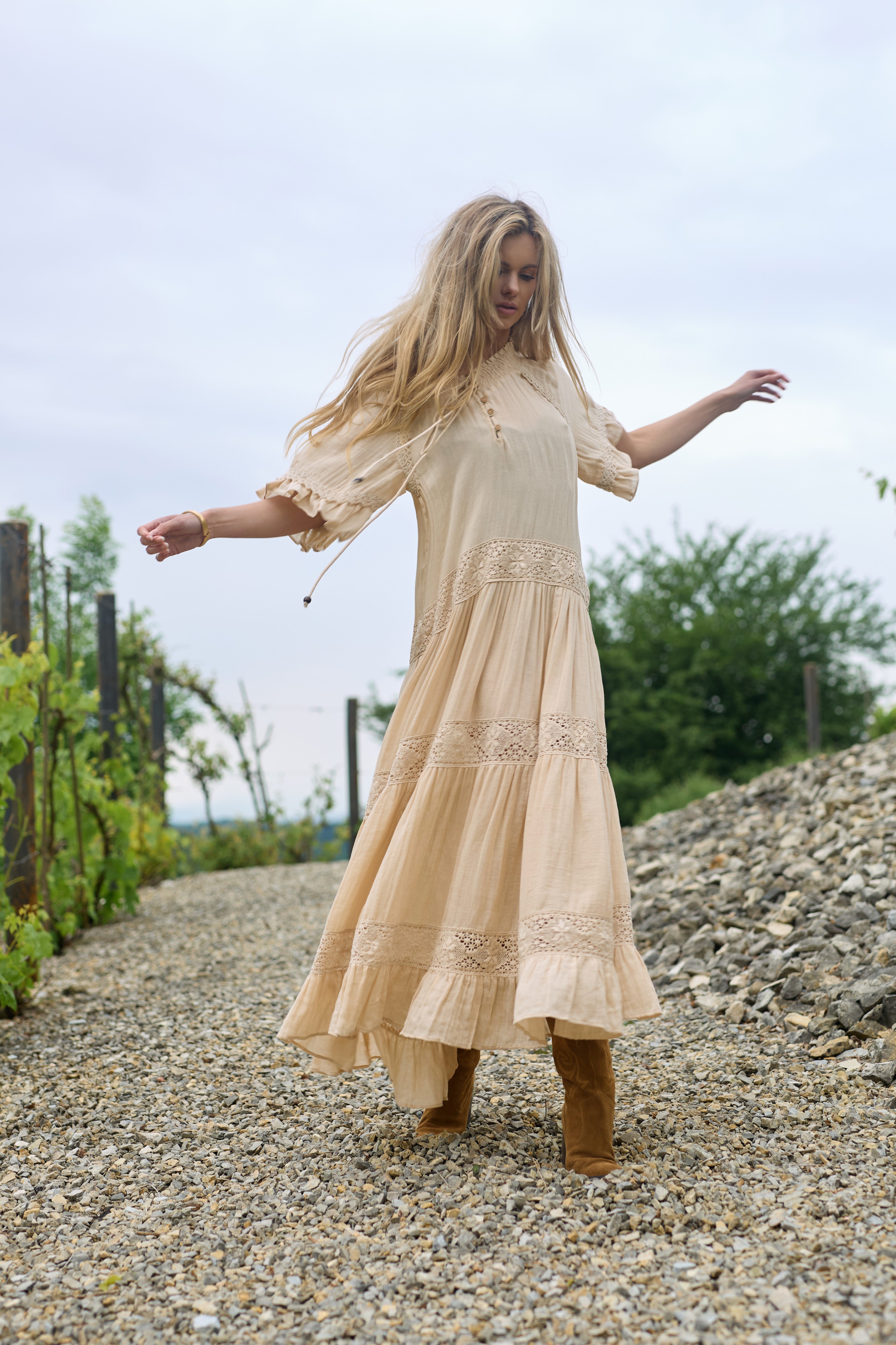 Soft Cotton Long Kaftan Dress for Women - Comfortable Boho Maxi Dress with Pockets - Perfect for Beach Cover Up, Lounge Wear, and Summer Vacation