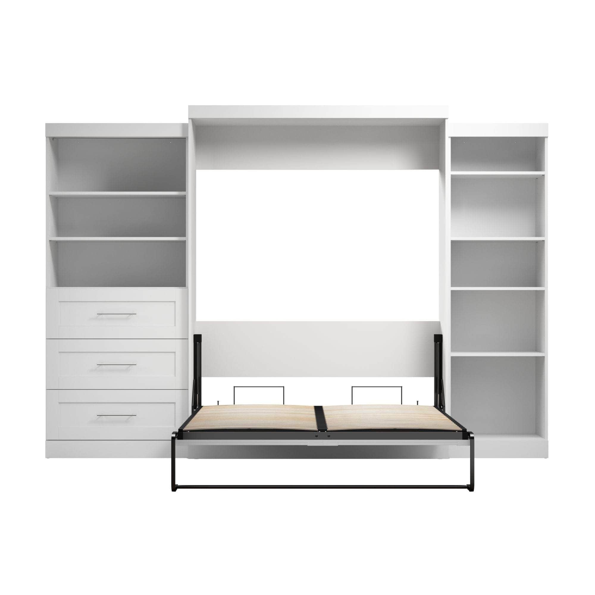 Pur Queen Murphy Pull Down Wall Bed with 2 Storage Drawers (126